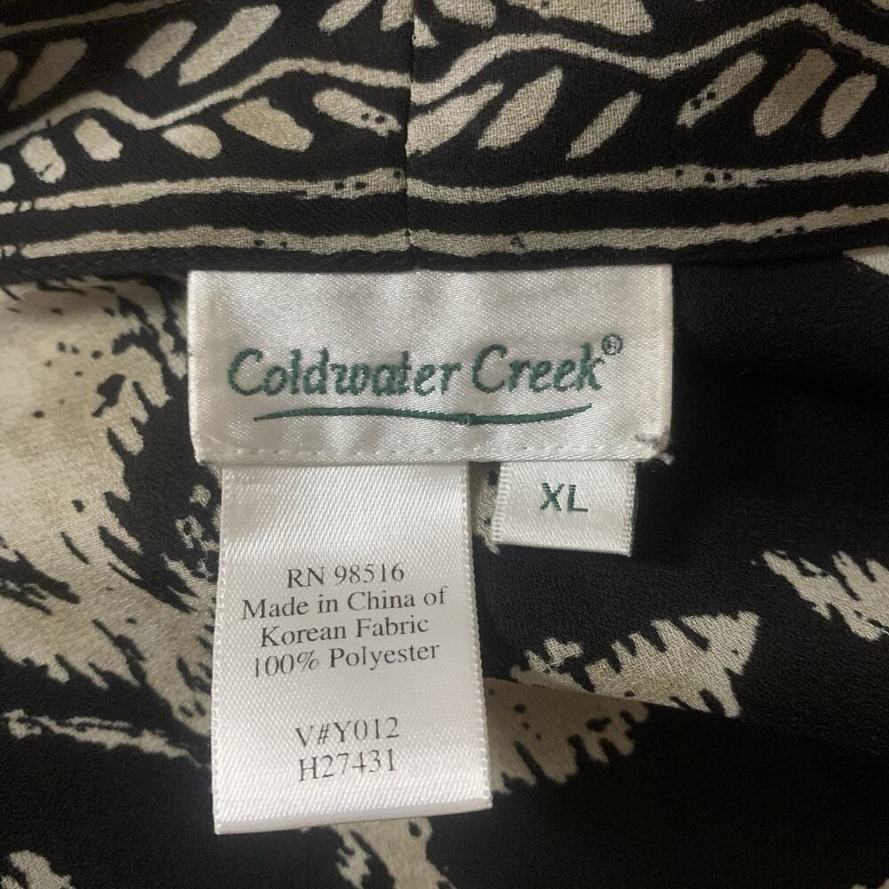 Coldwater Creek Open Front Shawl Kimono Sleeve Sheer Floral Border Print Wrap XL - Picture 3 of 5